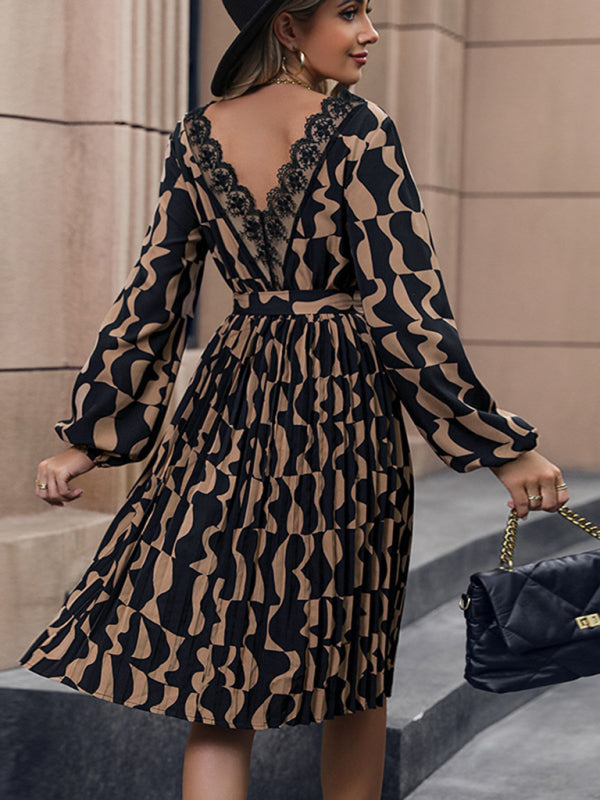 Stilla | Printet Langærmet Kjole Midtlængde