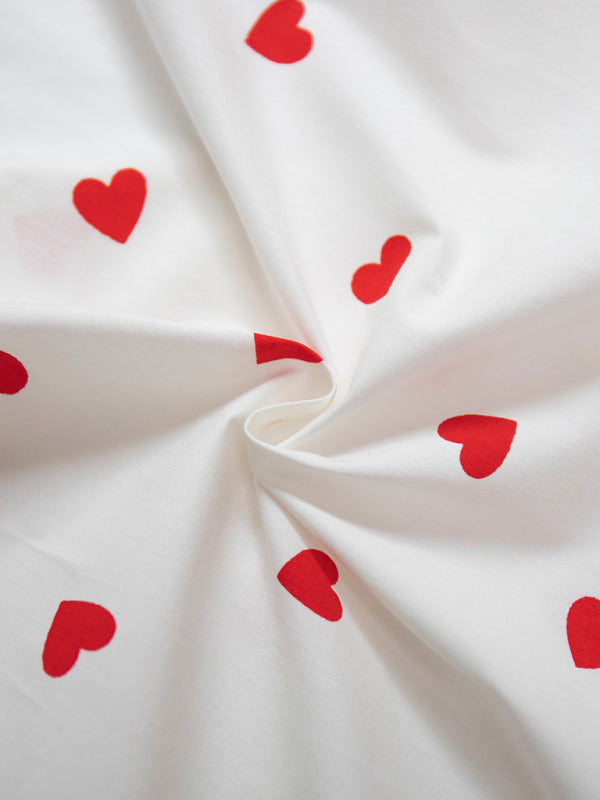 Stilla | Love Print Dukkekrave Lantern Ærme Skjorte