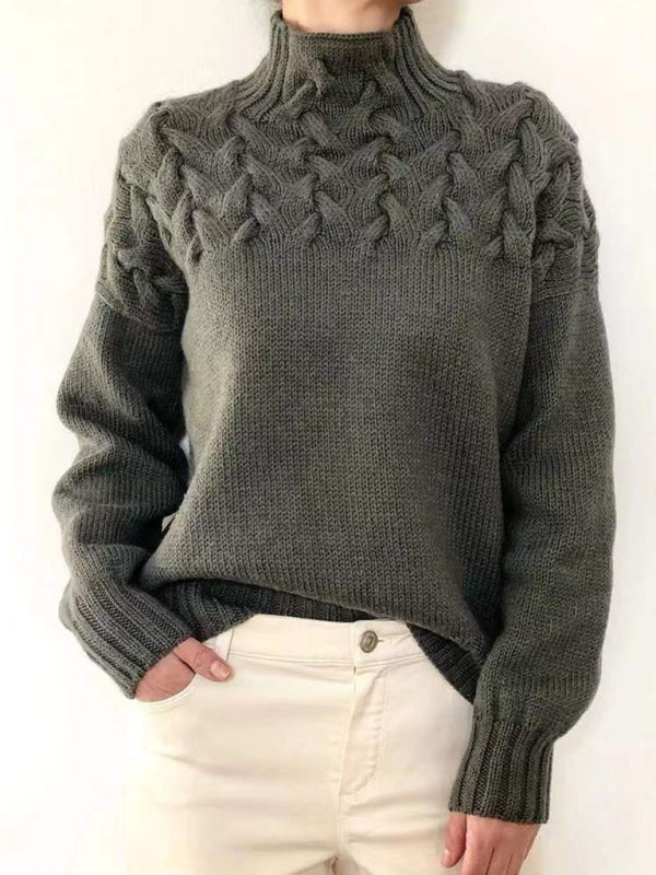 Stilla | Ensfarvet Strik Cashmere Rullekravepullover Ideel til vinteren