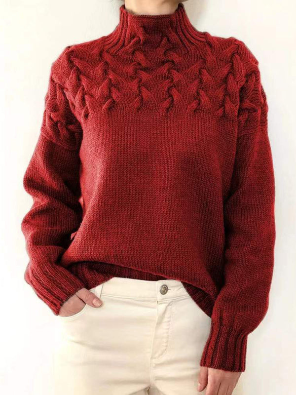 Stilla | Ensfarvet Strik Cashmere Rullekravepullover Ideel til vinteren