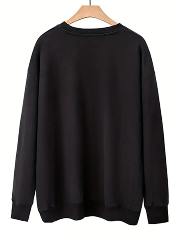 Stilla | Rund Hals Casual Bogstav Mønster Sweatshirt