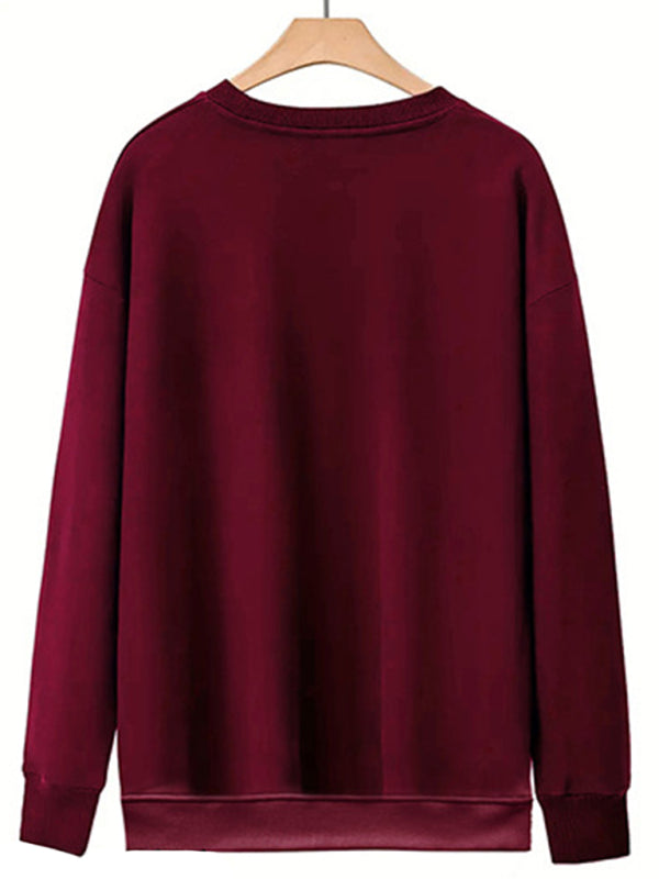 Stilla | Rund Hals Casual Bogstav Mønster Sweatshirt