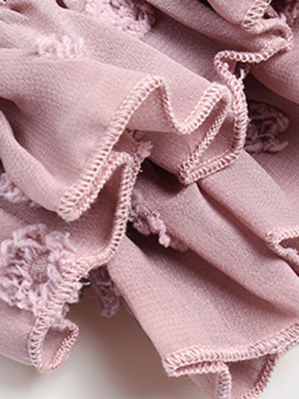Stilla | Elegant Lace Stand Collar Puff Sleeve Skjorte