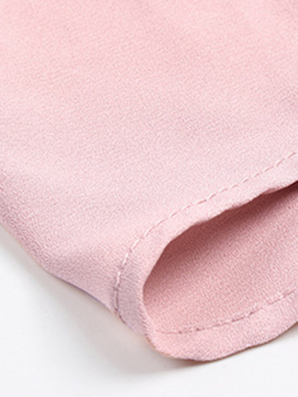 Stilla | Elegant Lace Stand Collar Puff Sleeve Skjorte