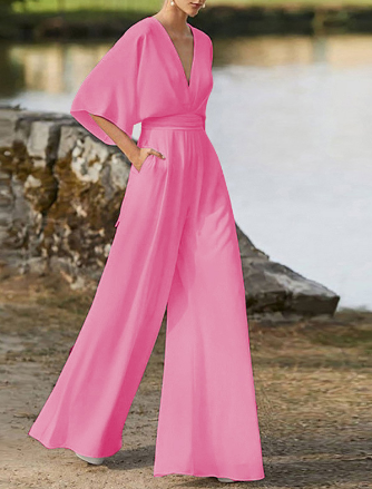 Stilla | Elegant Jumpsuit med Brede Ben og V-Hals til Kvinder