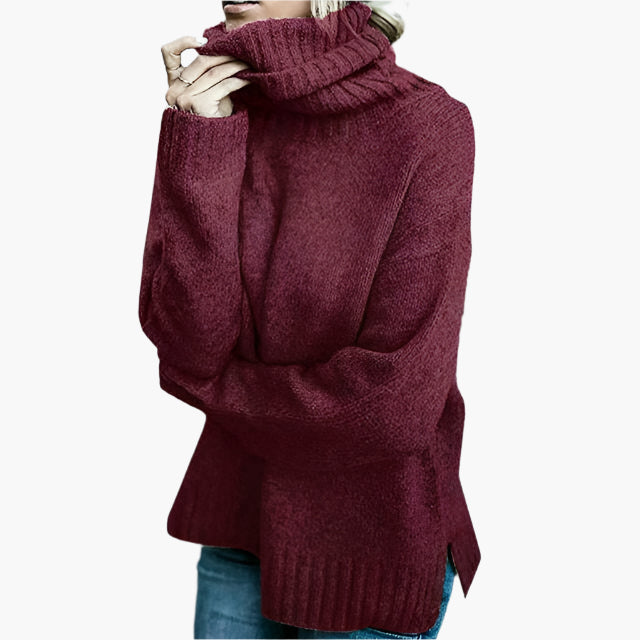 Stilla | Oversized Rullekrave Sweater - Løs Strikpullover til Hverdag & Fritid