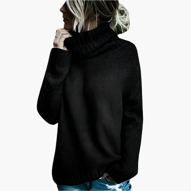 Stilla | Oversized Rullekrave Sweater - Løs Strikpullover til Hverdag & Fritid