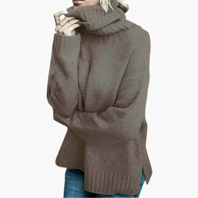 Stilla | Oversized Rullekrave Sweater - Løs Strikpullover til Hverdag & Fritid