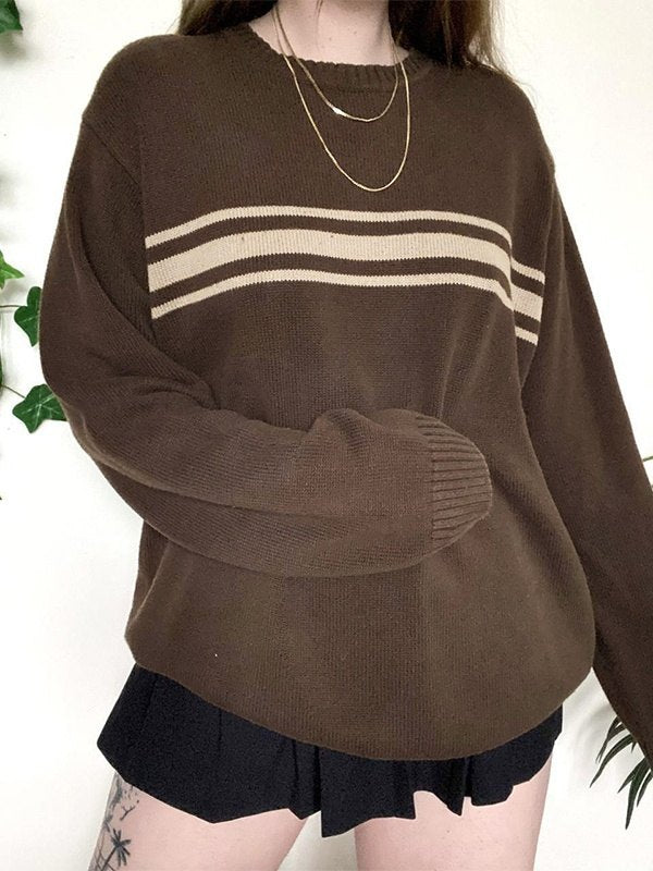 Stilla | Vintage Oversized Tre Stribet Pullover