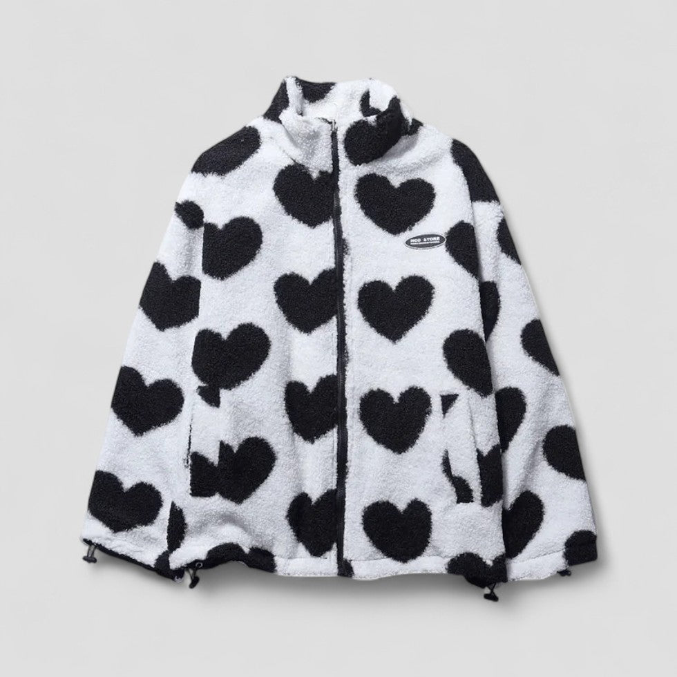 Stilla | Vendeblazer med hjertefor L EU Møntlig Zip up jakke