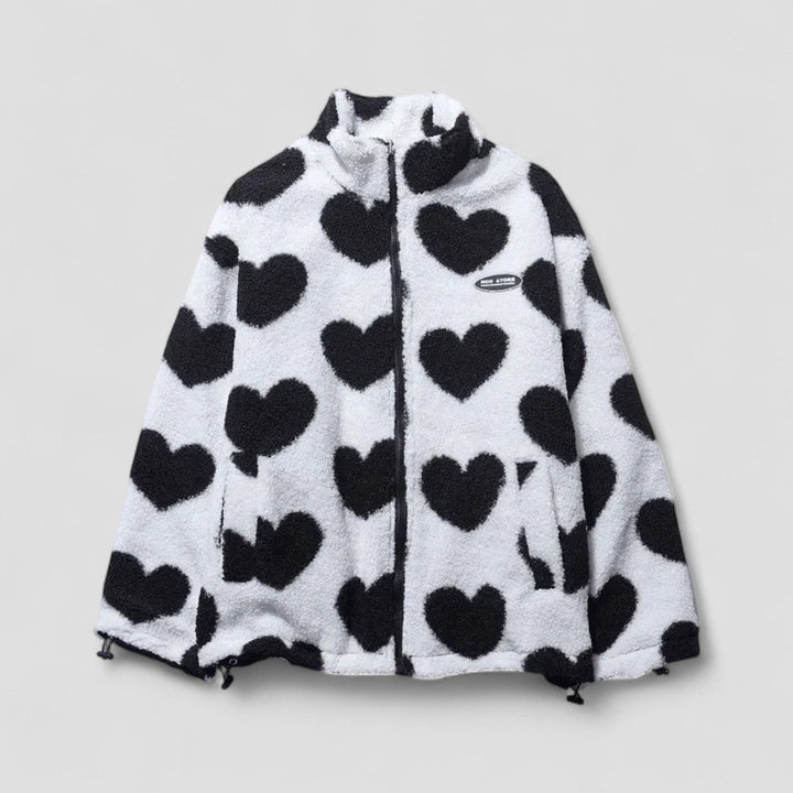 Stilla | Vendeblazer med hjertefor L EU Møntlig Zip up jakke