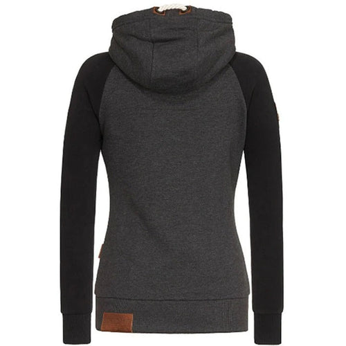 Stilla | Hoodie med lynlås Slim Fit strikstof ribkant lommer og snoretrækhætte