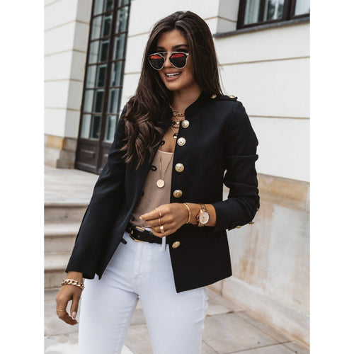 Stilla | Blazer Slim Fit Dobbeltknap Polstret Skuldre Bomuldsblanding