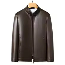 Stilla | Læderjakke Slim Fit Ståkrave Minimalistisk Design Med Lynlås