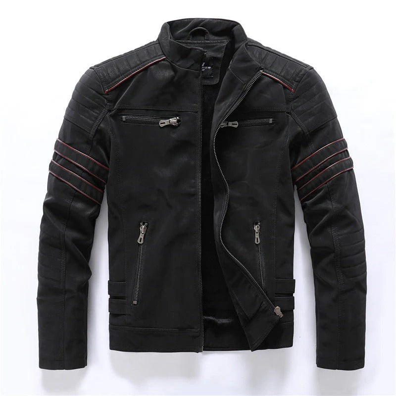 Stilla | Bikerjakke Slim Fit Quiltede skuldre Lynlås ståkrave