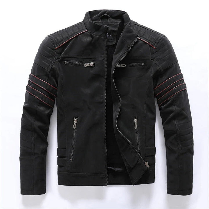 Stilla | Bikerjakke Slim Fit Quiltede skuldre Lynlås ståkrave