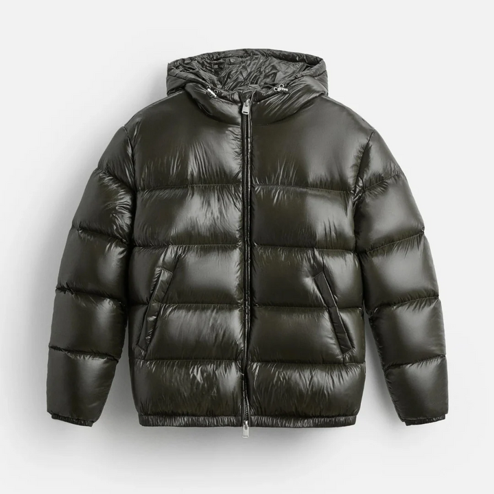 Stilla | Pufferjakke Polstret Oversized Fit med Hætte Taljelængde