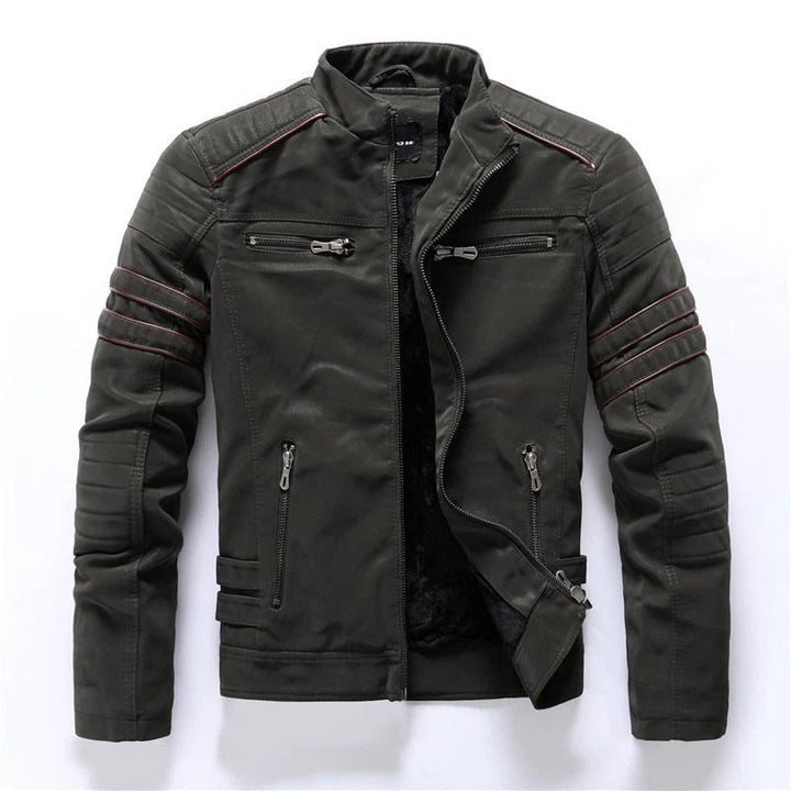 Stilla | Bikerjakke Slim Fit Quiltede skuldre Lynlås ståkrave