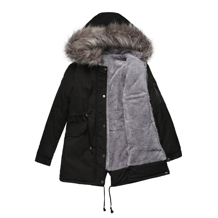 Stilla | Parka Casual Fit Fleece Fôret Kunstpelshætte mellem Lang