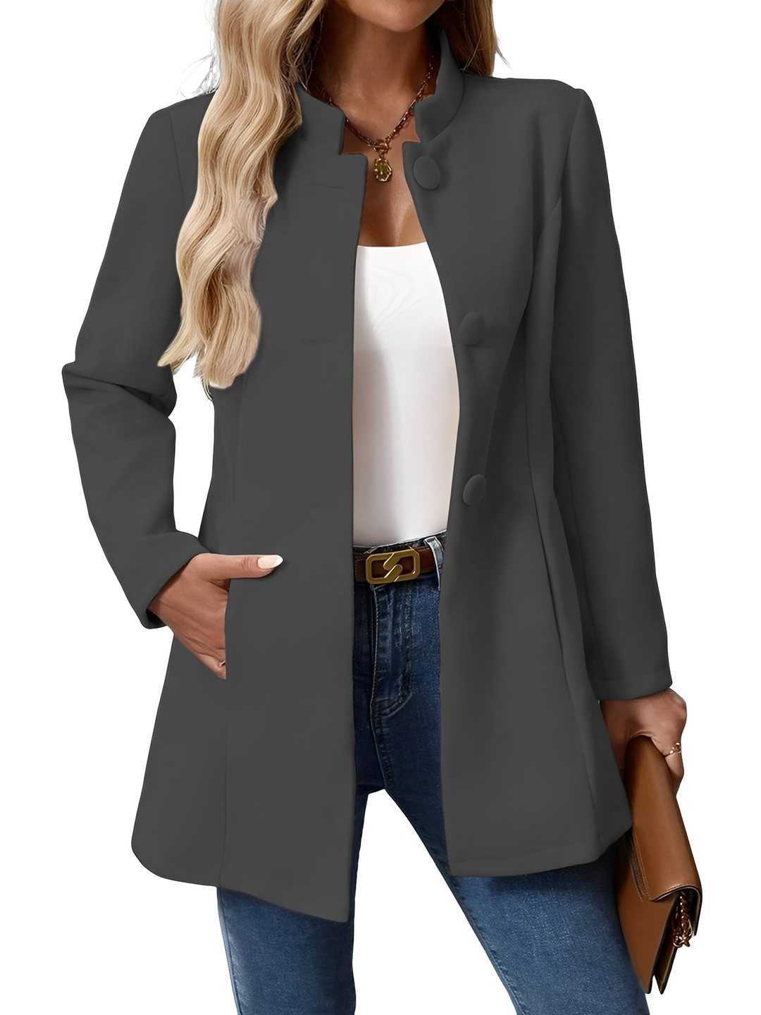 Stilla | Moderne, Figurtilpasset Damejakke med Knapper