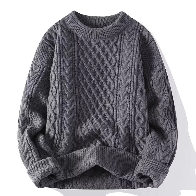 Stilla | Sweatshirt Uldblanding Løs Pasform Kabelstrik Ribbet Hals