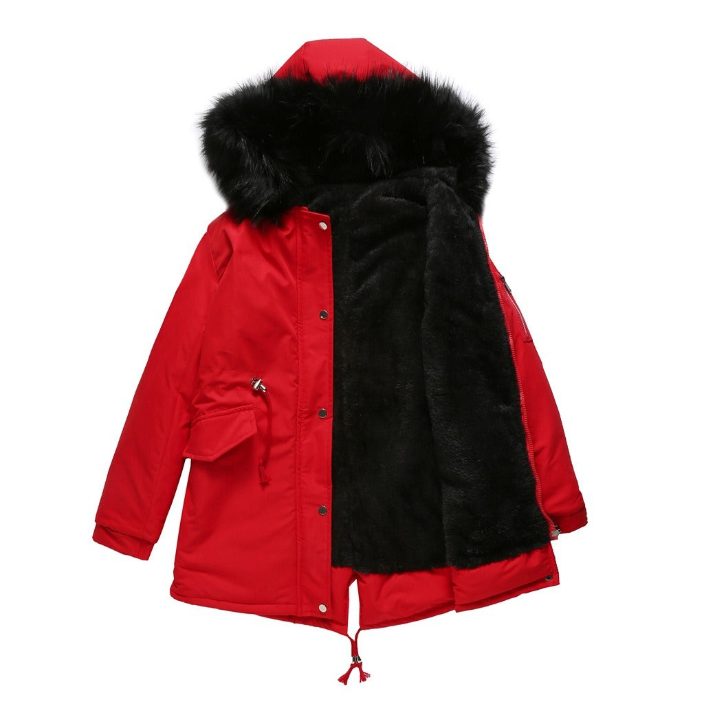 Stilla | Parka Casual Fit Fleece Fôret Kunstpelshætte mellem Lang