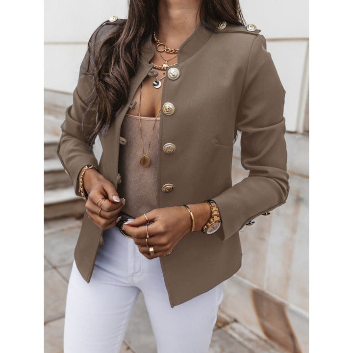 Stilla | Blazer Slim Fit Dobbeltknap Polstret Skuldre Bomuldsblanding
