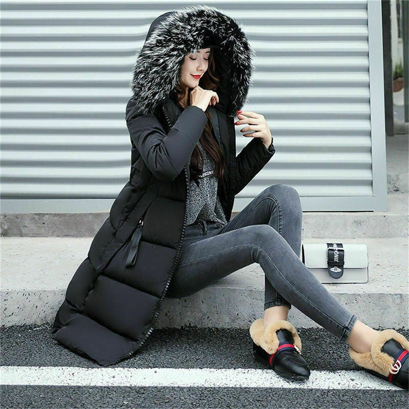 Stilla | Lang Frakke med Pelskrave