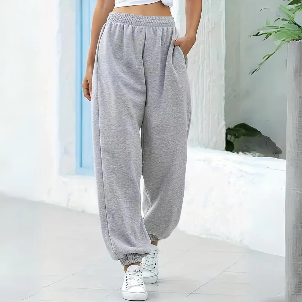 Stilla | Sweatpants Afslappet pasform bomuldsblanding Elastisk talje Ribkant