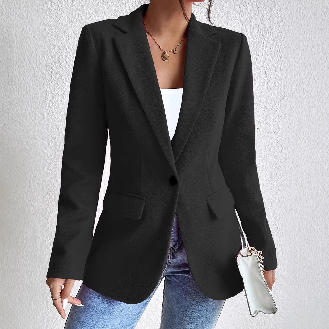 Stilla | Blazer Uldblanding Slim Fit Reverskrave Enkeltstående med lommer