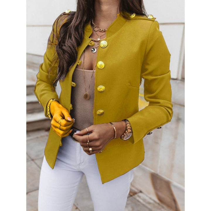 Stilla | Blazer Slim Fit Dobbeltknap Polstret Skuldre Bomuldsblanding