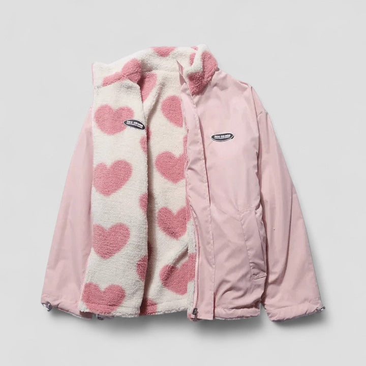 Stilla | Vendeblazer med hjertefor L EU Møntlig Zip up jakke