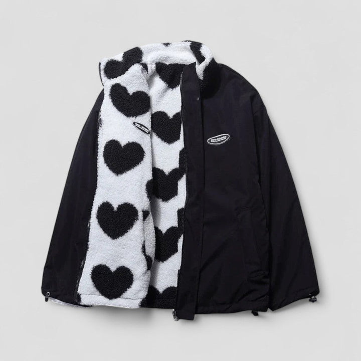 Stilla | Vendeblazer med hjertefor L EU Møntlig Zip up jakke