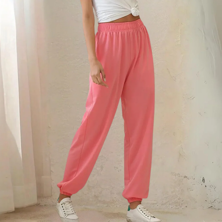 Stilla | Sweatpants Afslappet pasform bomuldsblanding Elastisk talje Ribkant