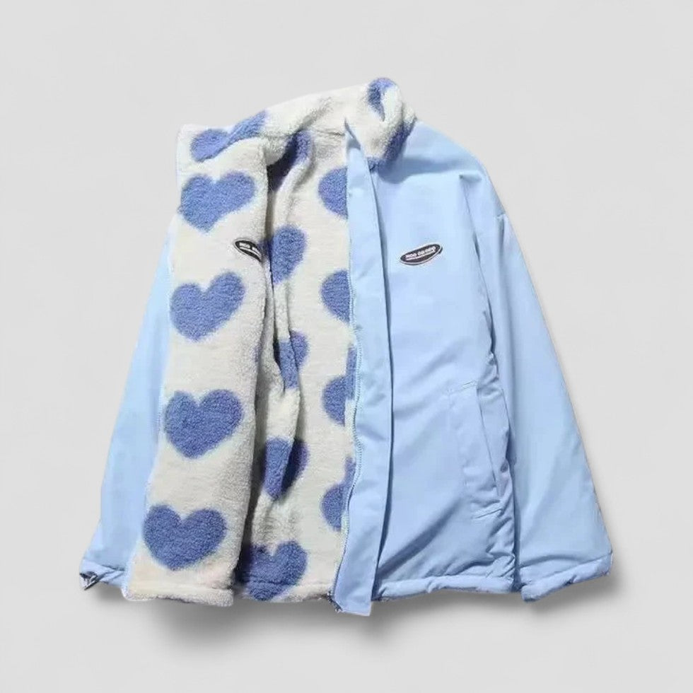 Stilla | Vendeblazer med hjertefor L EU Møntlig Zip up jakke