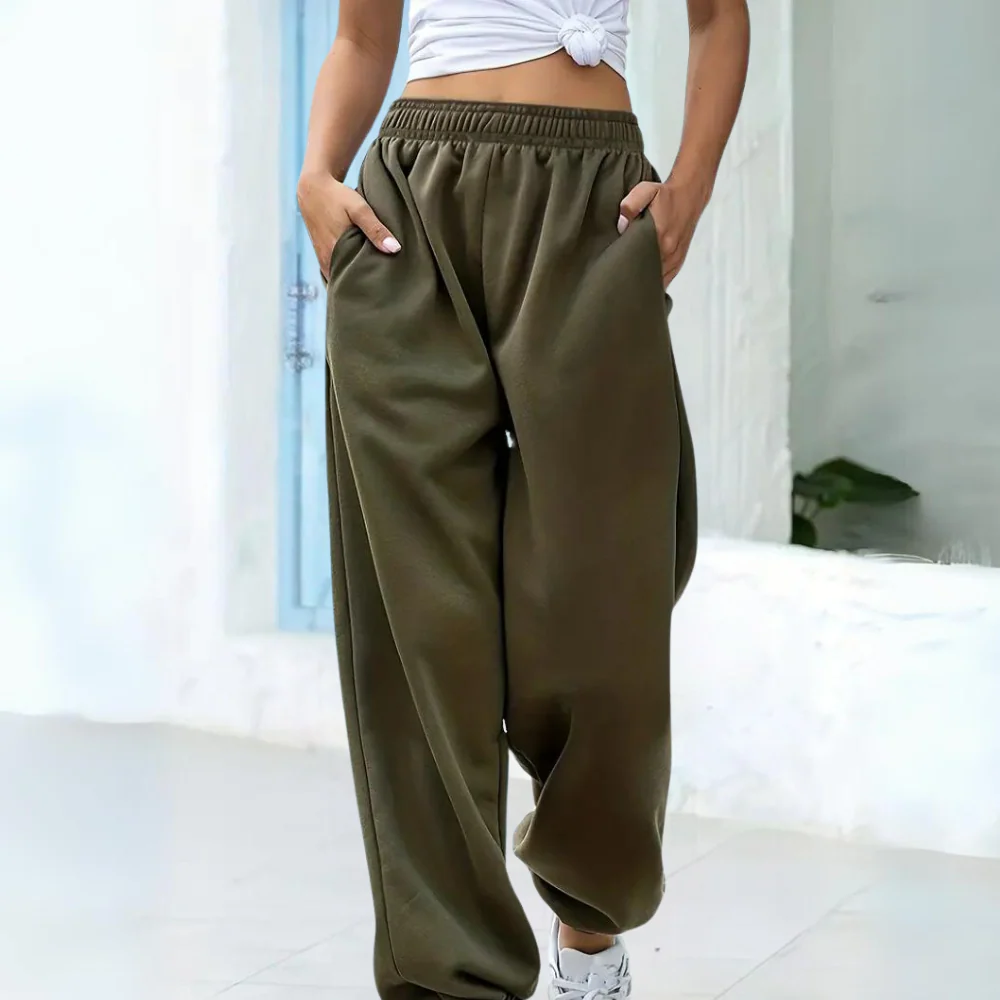 Stilla | Sweatpants Afslappet pasform bomuldsblanding Elastisk talje Ribkant