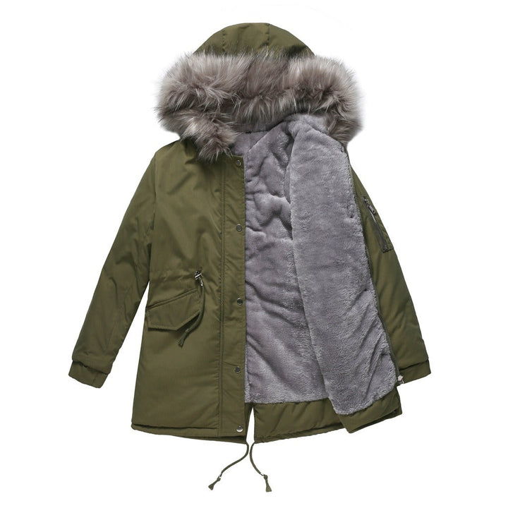 Stilla | Parka Casual Fit Fleece Fôret Kunstpelshætte mellem Lang