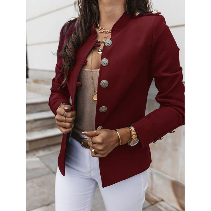 Stilla | Blazer Slim Fit Dobbeltknap Polstret Skuldre Bomuldsblanding