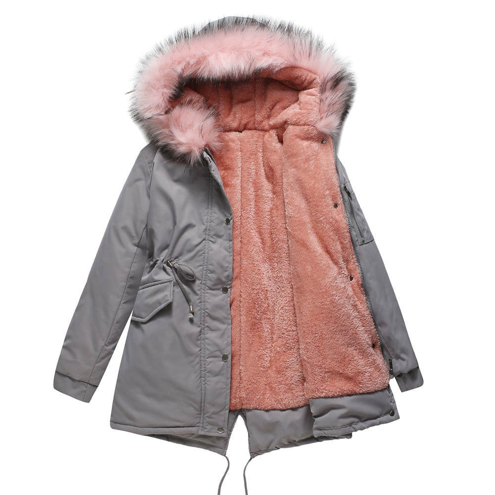 Stilla | Parka Casual Fit Fleece Fôret Kunstpelshætte mellem Lang