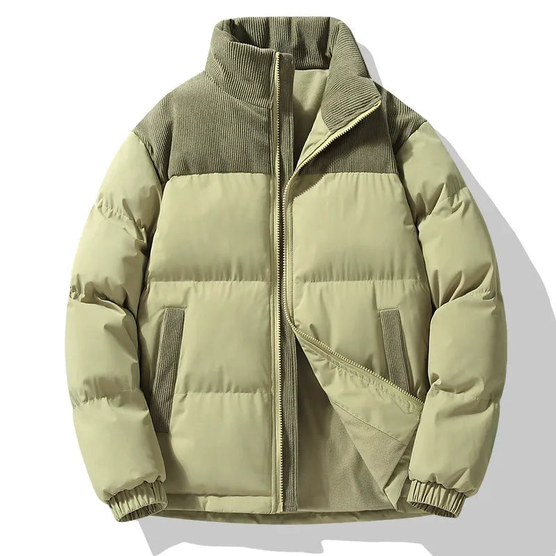 Stilla | Pufferjakke Overdimensional Fit Quiltet Design Corduroy-krave Lynlås