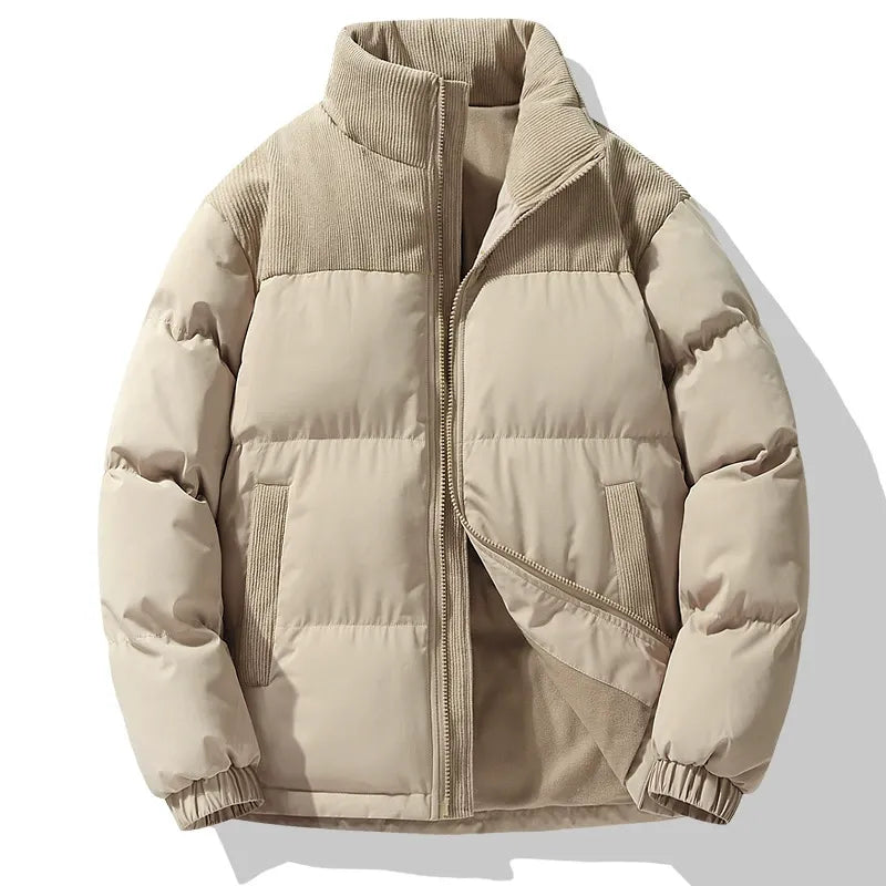 Stilla | Pufferjakke Overdimensional Fit Quiltet Design Corduroy-krave Lynlås