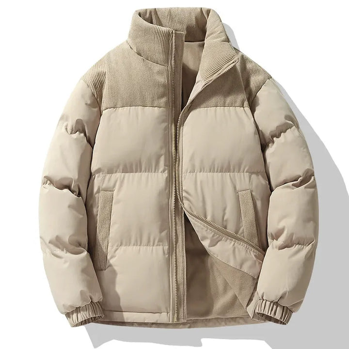 Stilla | Pufferjakke Overdimensional Fit Quiltet Design Corduroy-krave Lynlås