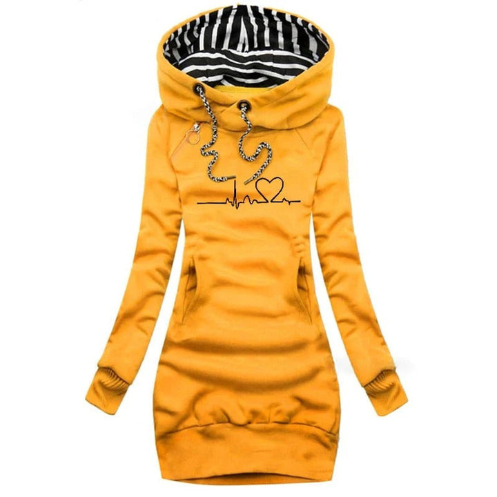 Stilla | Hoodie kjole Slim Fit bomuldsblanding trykt design afslappet stil