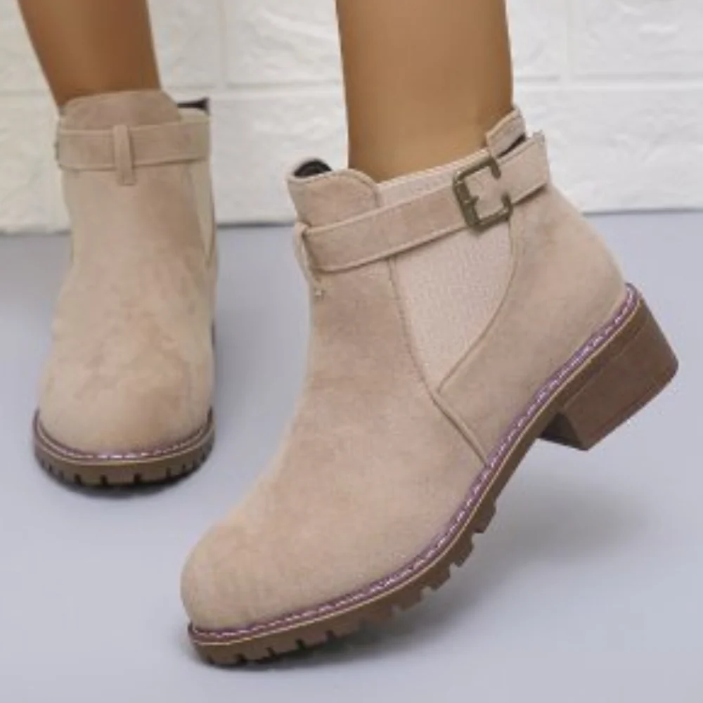 Stilla | Ankelstøvler Suede-look Spænde Elastiske Indsatser Skridsikker Sål