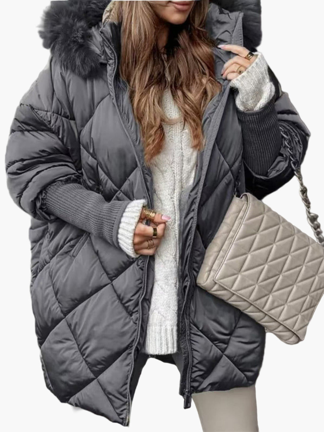 Stilla | Vinter Steppjakke med Hætte Og Oversize-Look - Mode Outdoortjakke til Kolde Dage