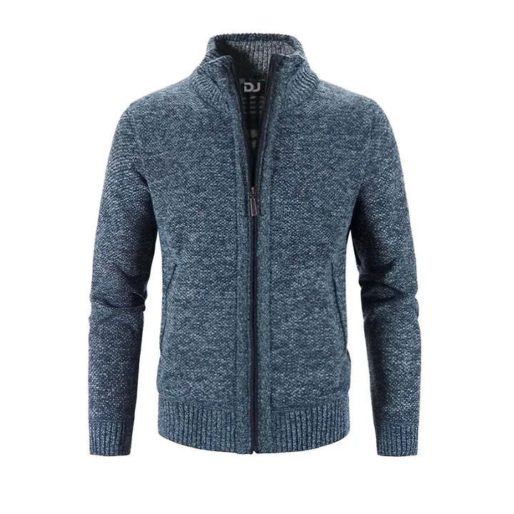 Stilla | Zip Cardigan Slim Fit Uldstrik Ribkanter Kontrastdetalje