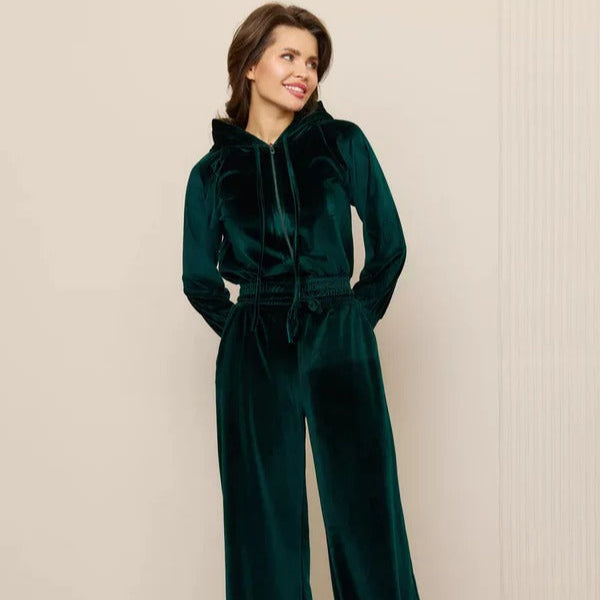 Stilla | Loungewear Sæt Fleece Løs Pasform Hættetrøje med Snøre Bred Bukser