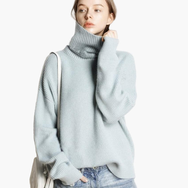 Stilla | Rullekrave Sweater Oversized Stil til Fritid og Kontor