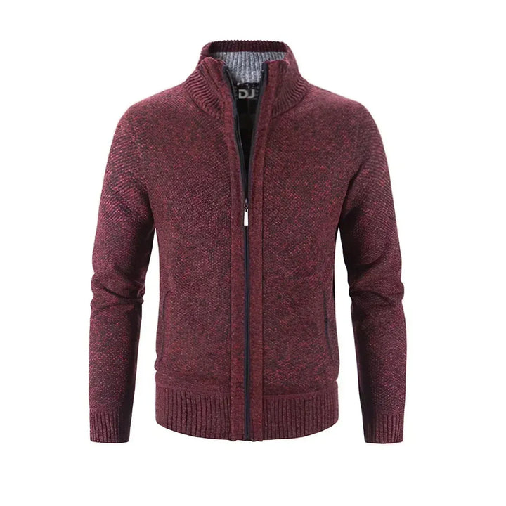 Stilla | Zip Cardigan Slim Fit Uldstrik Ribkanter Kontrastdetalje