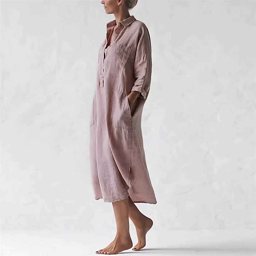 Stilla | Stilfuld Lang Pink Kjole